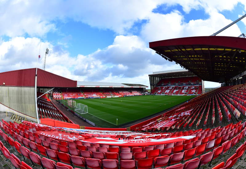 Aberdeen's Pittodrie seen from the inside, empty