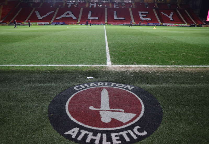 Charlton Athletic's Valley seen empty from the halfway line