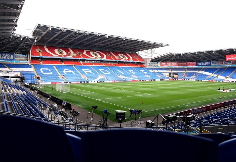 Cardiff City's stadium seen from the inside and empty