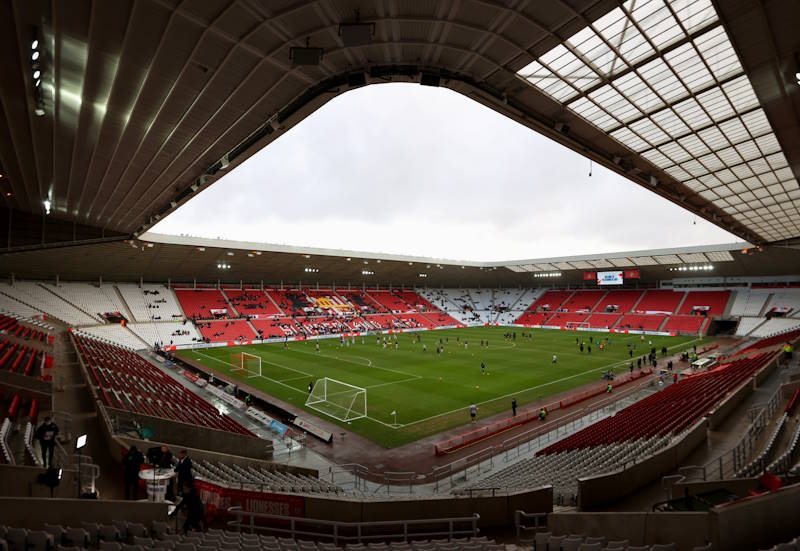 Sunderland's Stadium of Light, viewed from the inside and empty