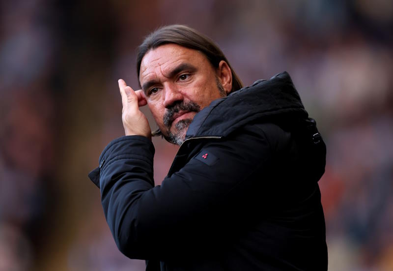 Leeds United boss Daniel Farke looks on during a game