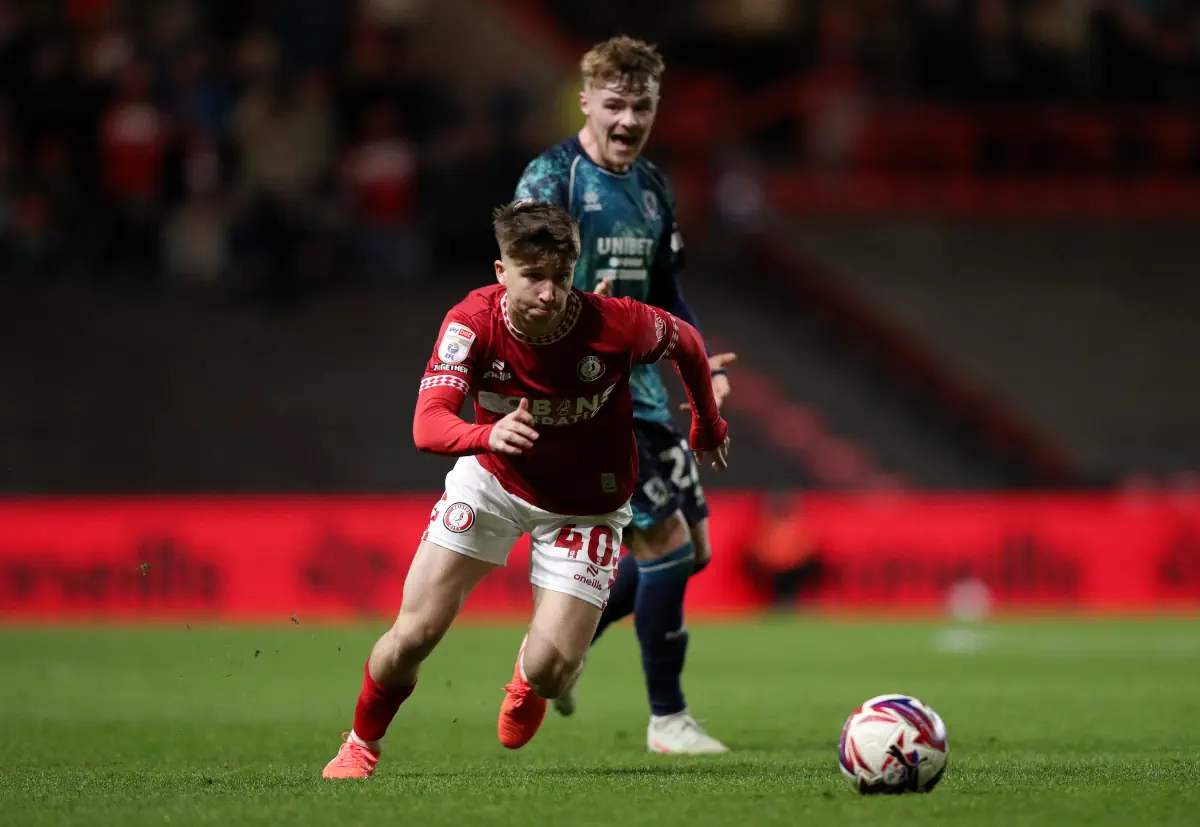 George Earthy playing for Bristol City